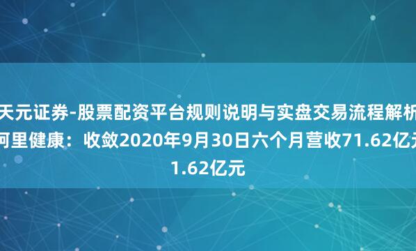 天元证券-股票配资平台规则说明与实盘交易流程解析 阿里健康：收敛2020年9月30日六个月营收71.62亿元