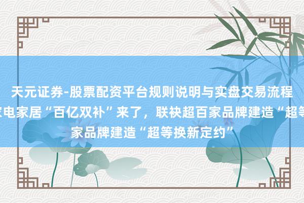 天元证券-股票配资平台规则说明与实盘交易流程解析 京东家电家居“百亿双补”来了，联袂超百家品牌建造“超等换新定约”