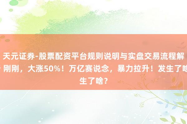 天元证券-股票配资平台规则说明与实盘交易流程解析 刚刚，大涨50%！万亿赛说念，暴力拉升！发生了啥？